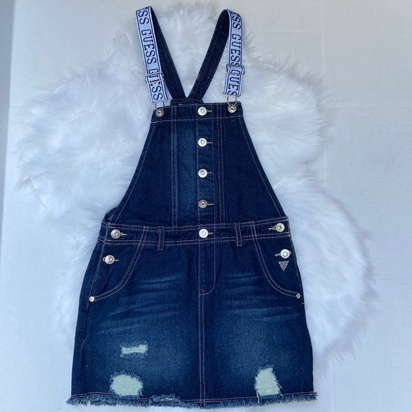 New GUESS Denim Jumper Skirt SZ 10 - Picture 1 of 6
